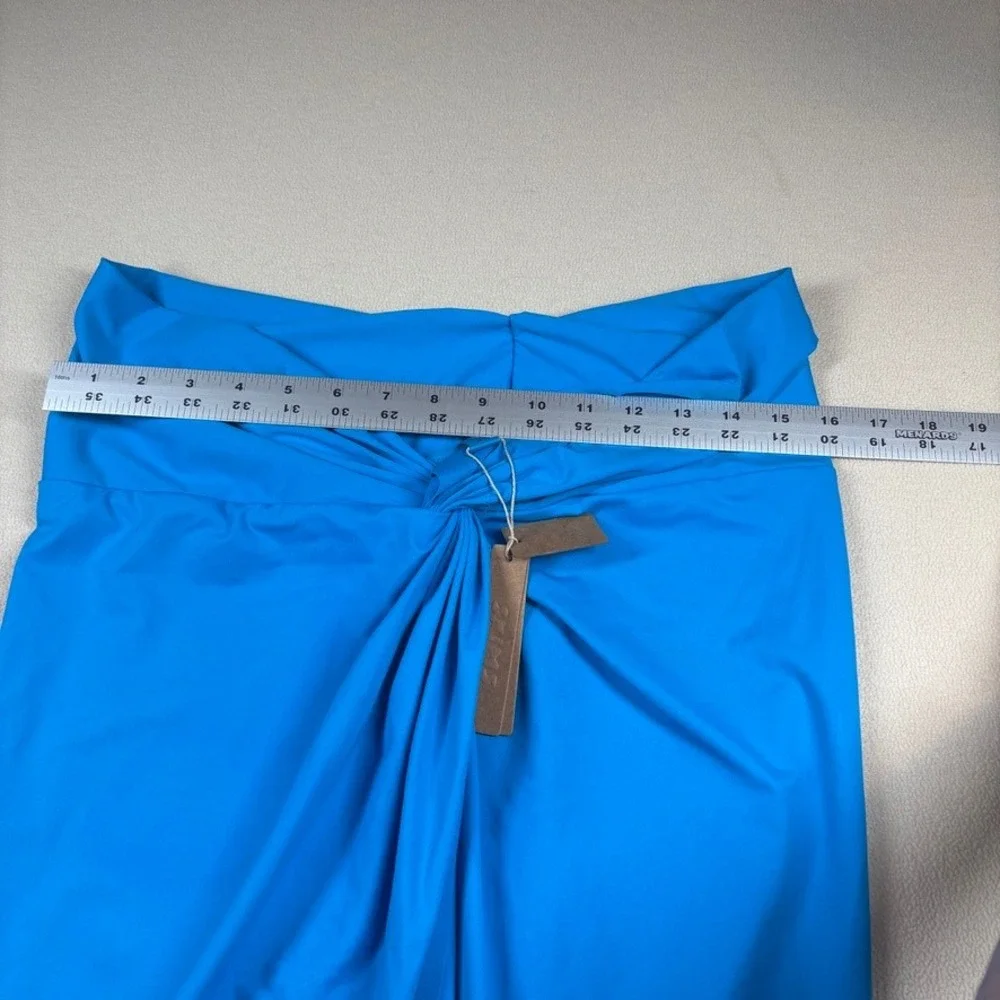 SKIMS Recycled Swim Sarong Skirt Turquoise Blue Twist Front XL Beach Resortwear